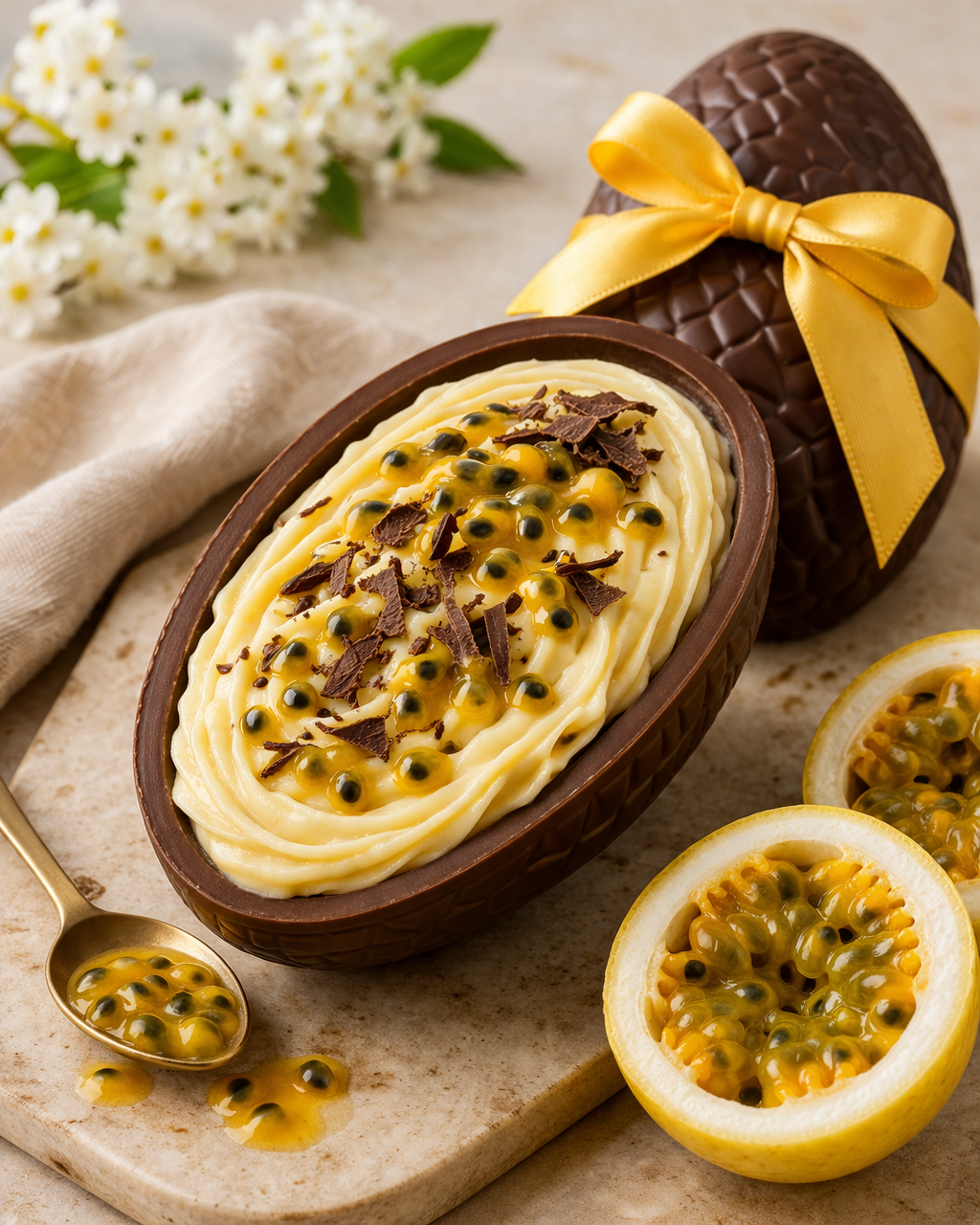 Ovo de Páscoa trufado maracujá