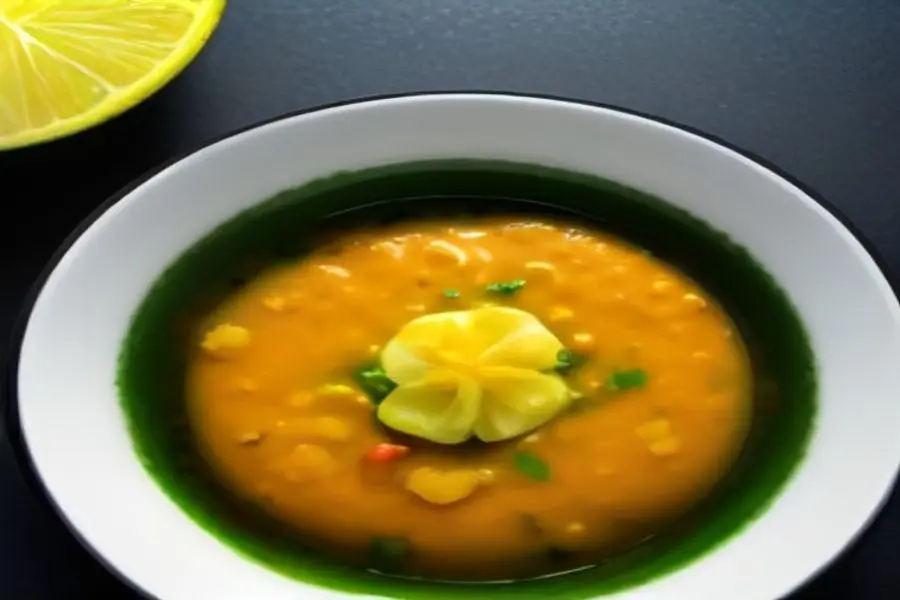 Curry Verde Thai com Frutos do Mar Defumados e Crocante de Arroz